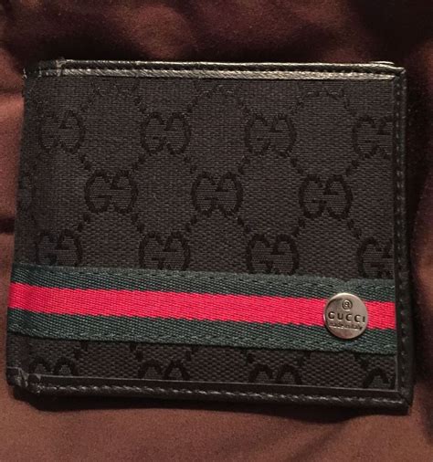 mens gucci wallet black with stripe|Gucci men's wallet outlet.